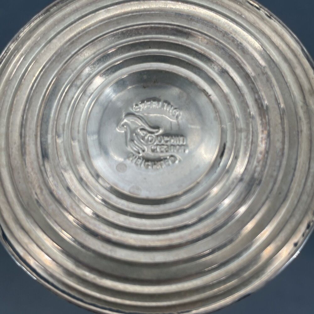 Duchin Creations Sterling Base Etched Glass Flute Bud Vase Tulip Weighted 9.5" T - Picture 9 of 13